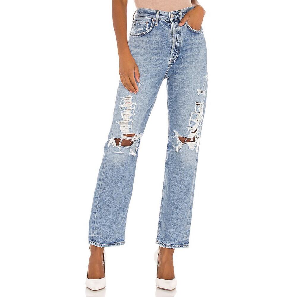 AGOLDE 90s Mid Rise loose Jean Major Wash Distressed